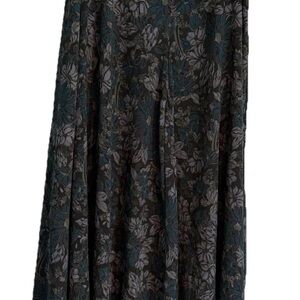 Free People Floral Palazzo Pants in Blue and Gray Wide Leg Zip